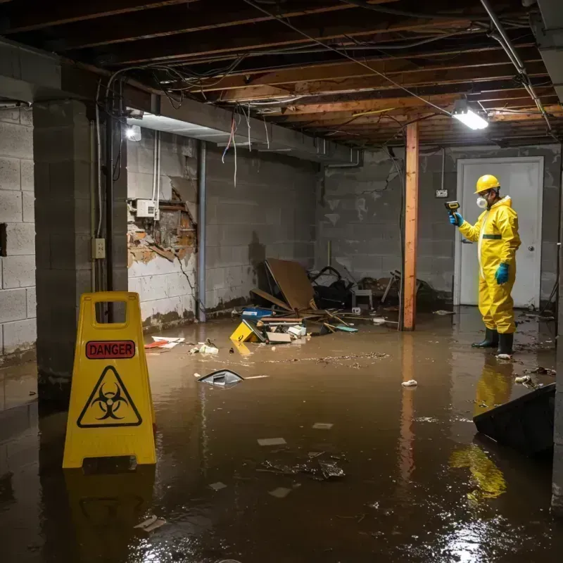 Flooded Basement Electrical Hazard in Heyworth, IL Property